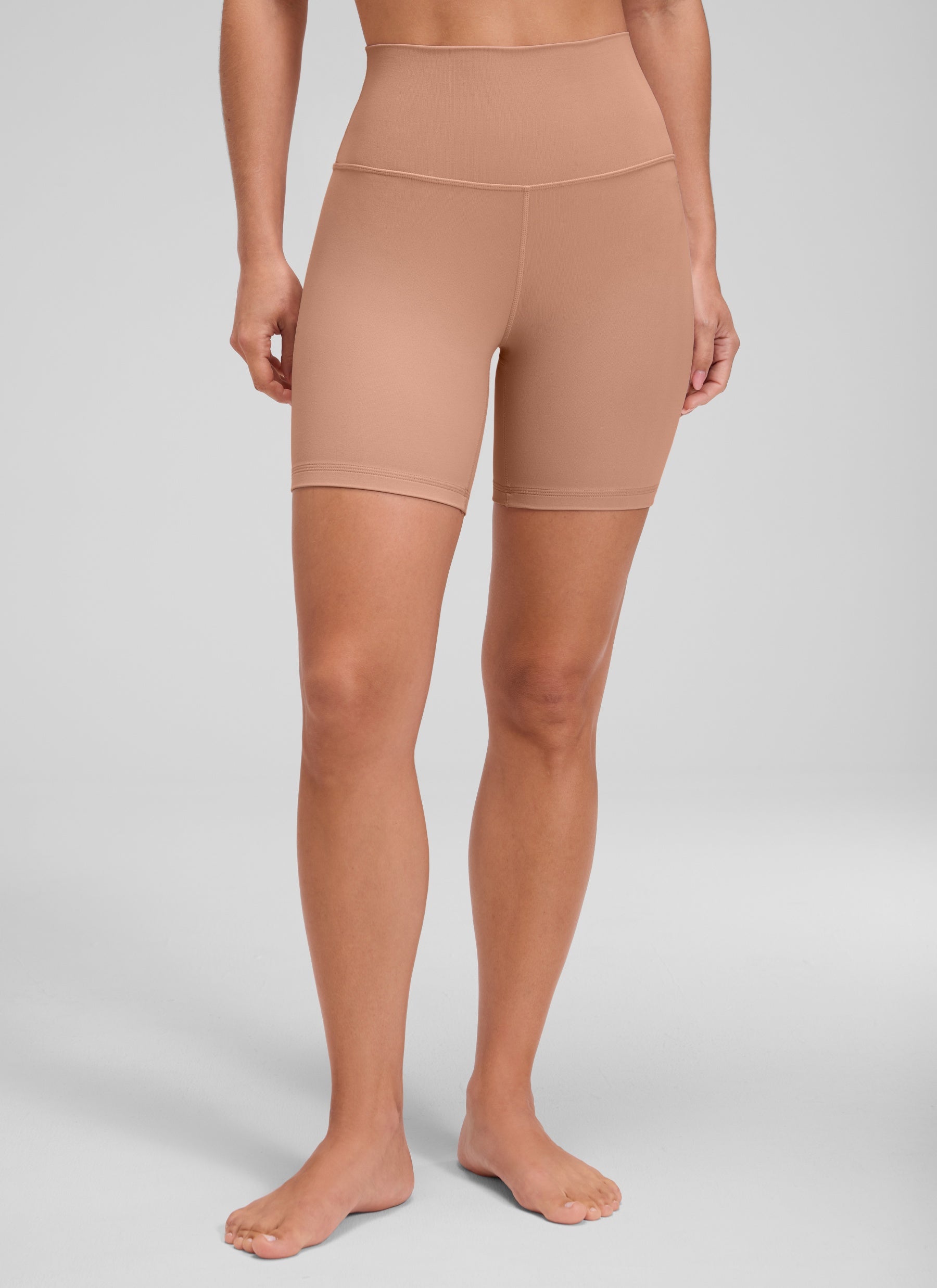 Quần short yoga cạp cao dành cho nữ CRZ YOGA - Quần short kiểu biker " Butterluxe " 6'' màu Mocha Mousse