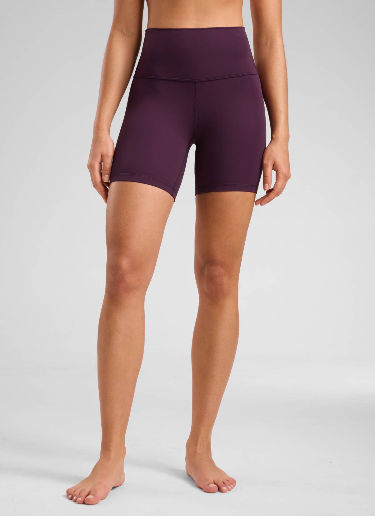 Quần short yoga cạp cao dành cho nữ CRZ YOGA - Quần short kiểu biker " Butterluxe " - Chiều dài 6'' - Màu tím đậm