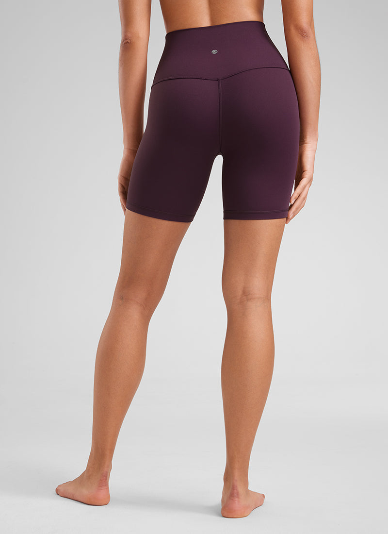 Quần short yoga cạp cao dành cho nữ CRZ YOGA - Quần short kiểu biker " Butterluxe " - Chiều dài 6'' - Màu tím đậm