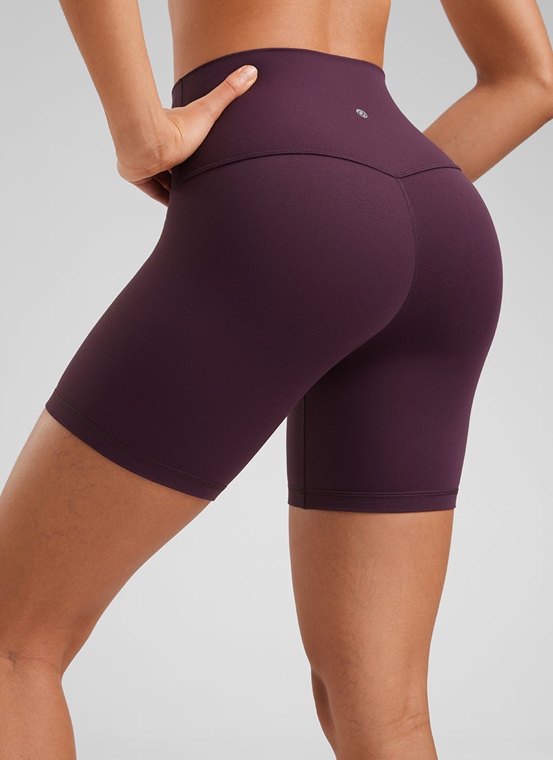 Quần short yoga cạp cao dành cho nữ CRZ YOGA - Quần short kiểu biker " Butterluxe " - Chiều dài 6'' - Màu tím đậm