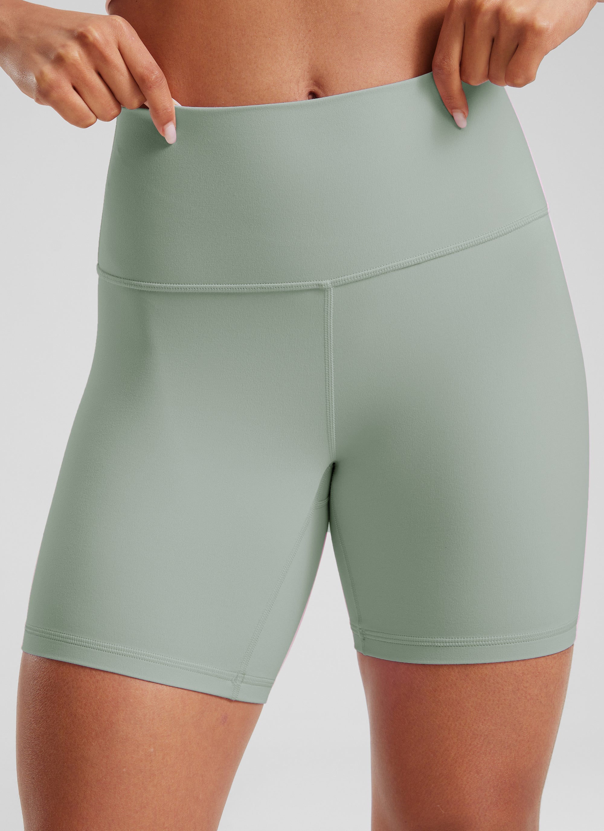 Quần short yoga cạp cao dành cho nữ CRZ YOGA - Quần short " Butterluxe " 6'' màu xanh lá cây Palm Court