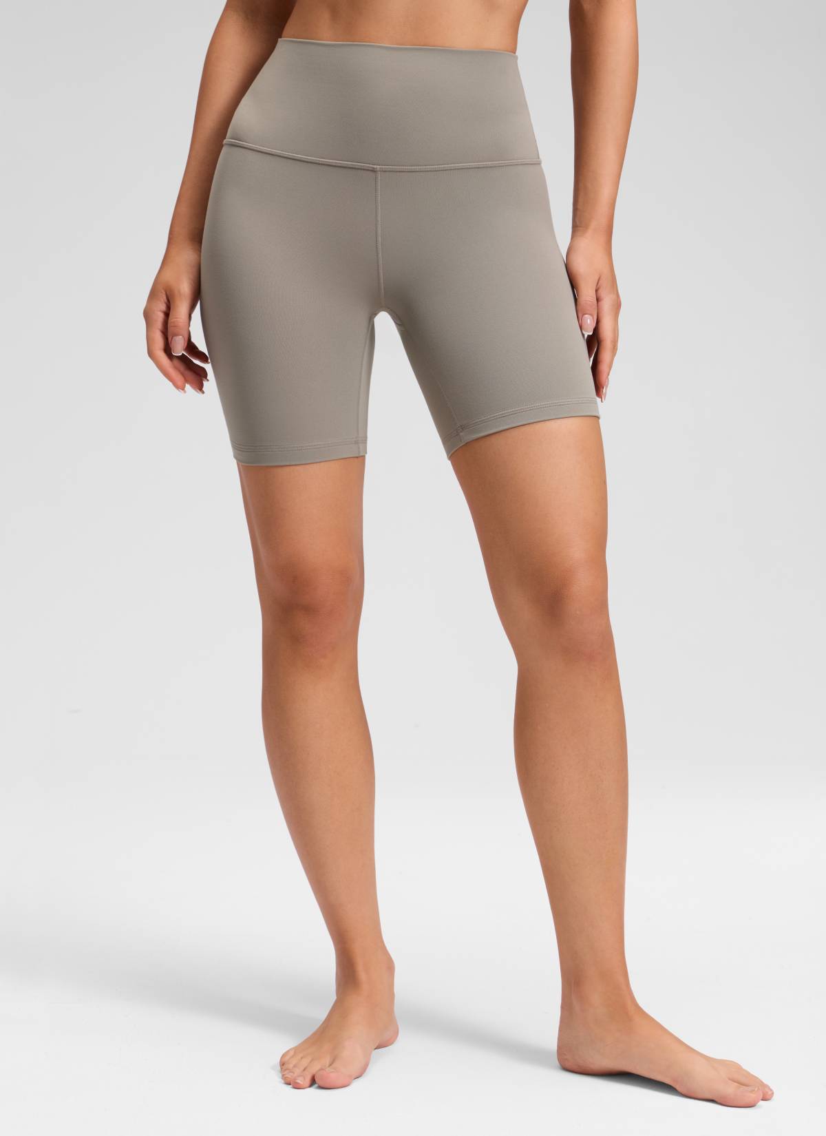 Quần short yoga cạp cao dành cho nữ CRZ YOGA - Quần short kiểu biker " Butterluxe " 6'' màu xám tro ấm