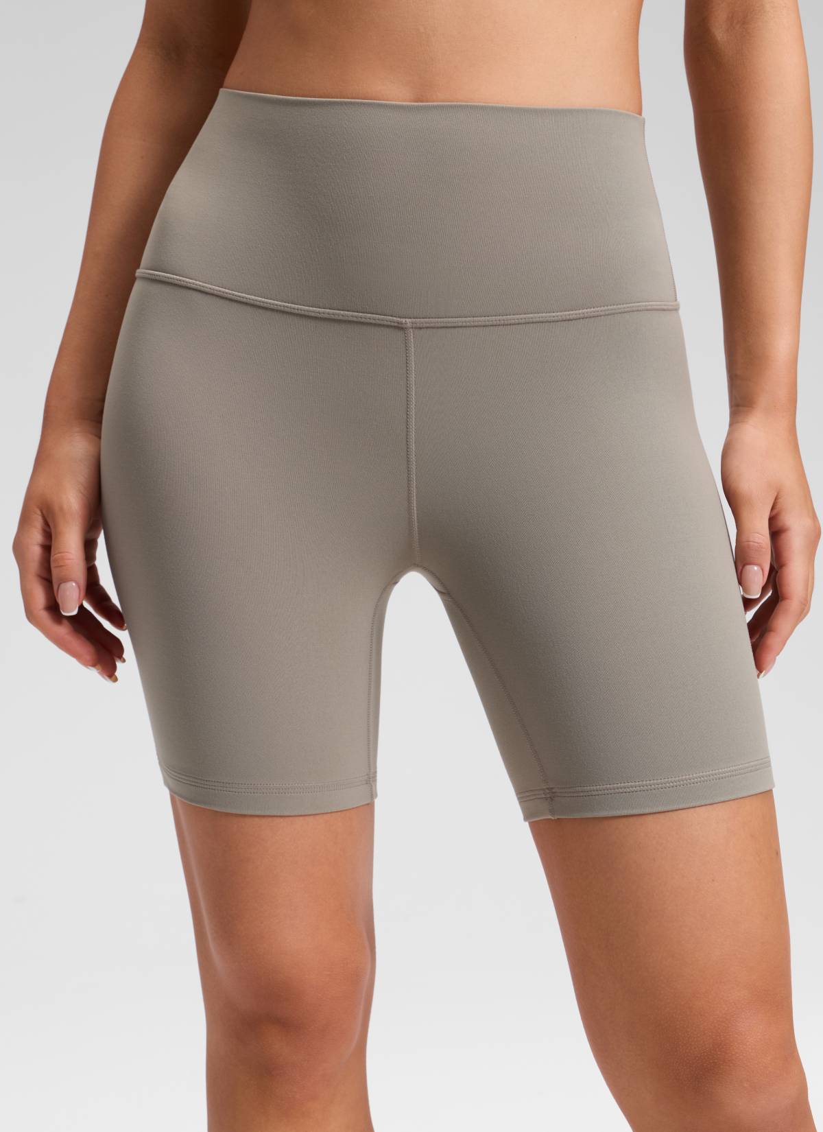 Quần short yoga cạp cao dành cho nữ CRZ YOGA - Quần short kiểu biker " Butterluxe " 6'' màu xám tro ấm