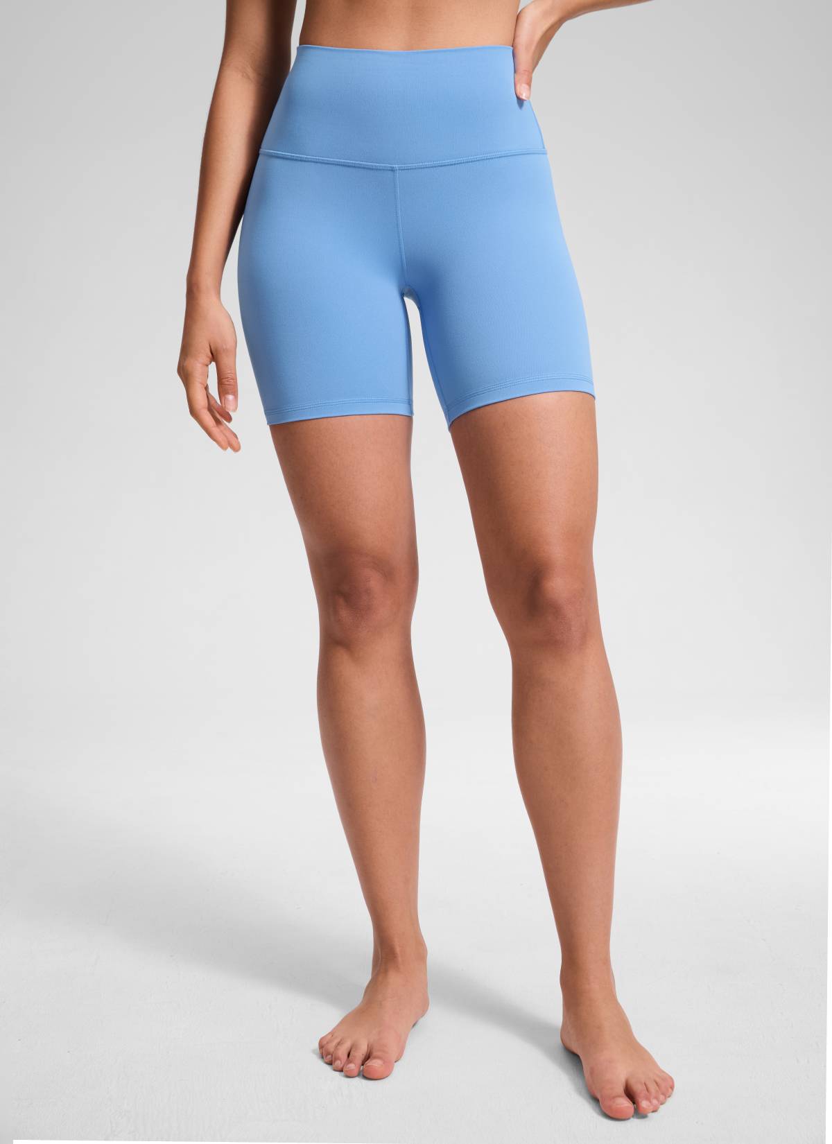 Quần short yoga cạp cao dành cho nữ CRZ YOGA - Quần short kiểu biker " Butterluxe " 6'' màu xanh Party Blue