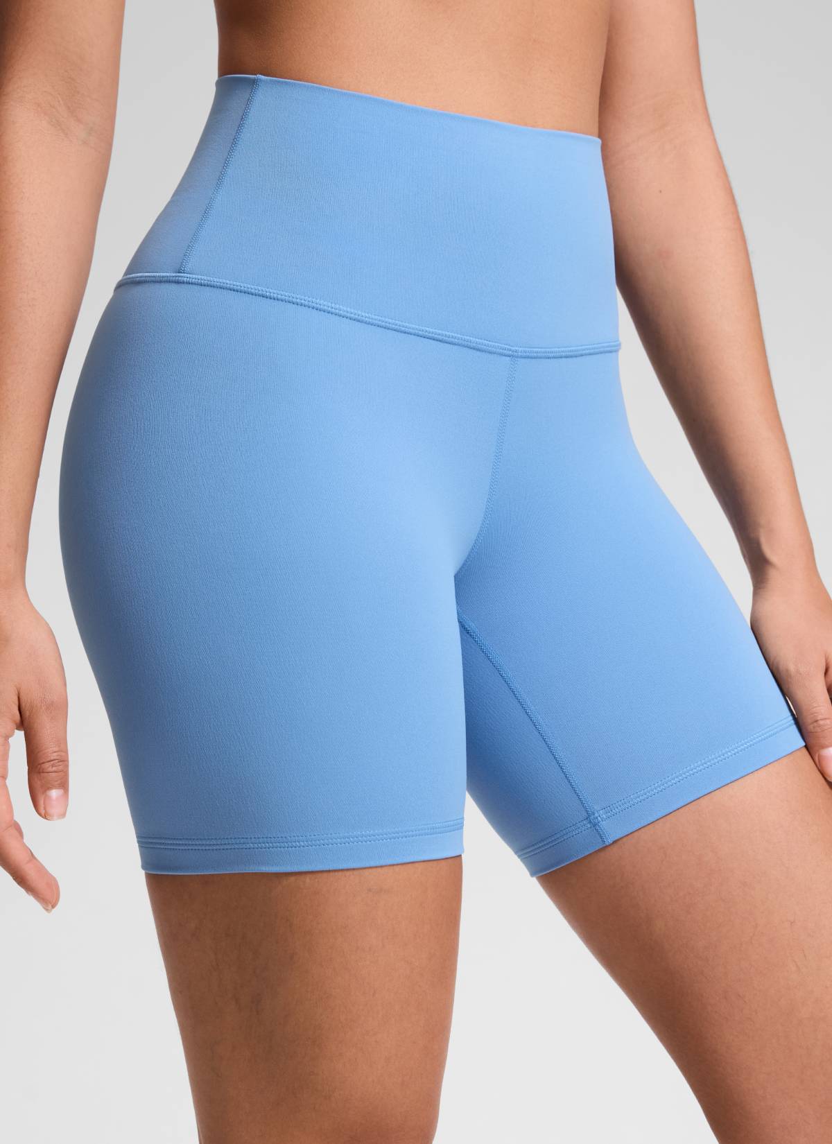 Quần short yoga cạp cao dành cho nữ CRZ YOGA - Quần short kiểu biker " Butterluxe " 6'' màu xanh Party Blue