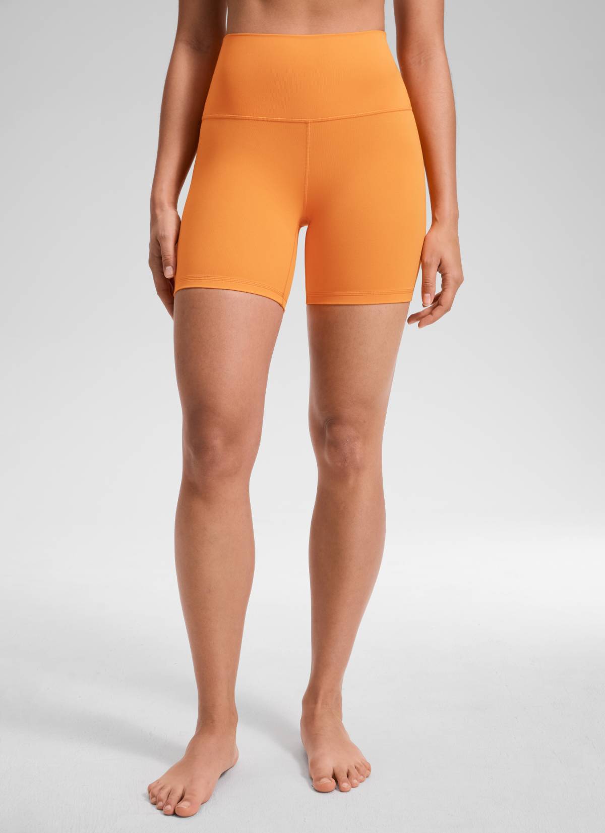 Quần short yoga cạp cao dành cho nữ CRZ YOGA - Quần short " Butterluxe " 6'' màu cam hổ