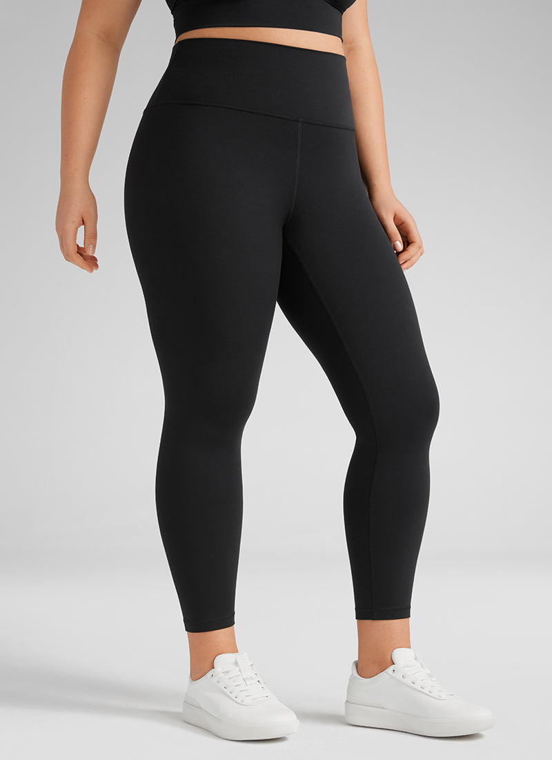 CRZ YOGA Quần legging yoga nữ cạp cao dành cho người có vóc dáng đầy đặn, kiểu dáng ôm sát ( Butterluxe ), chiều dài 25 inch, màu đen