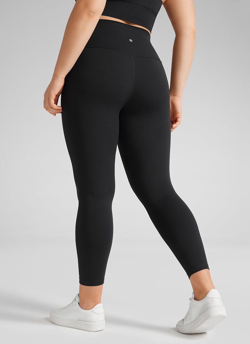 CRZ YOGA Quần legging yoga nữ cạp cao dành cho người có vóc dáng đầy đặn, kiểu dáng ôm sát ( Butterluxe ), chiều dài 25 inch, màu đen
