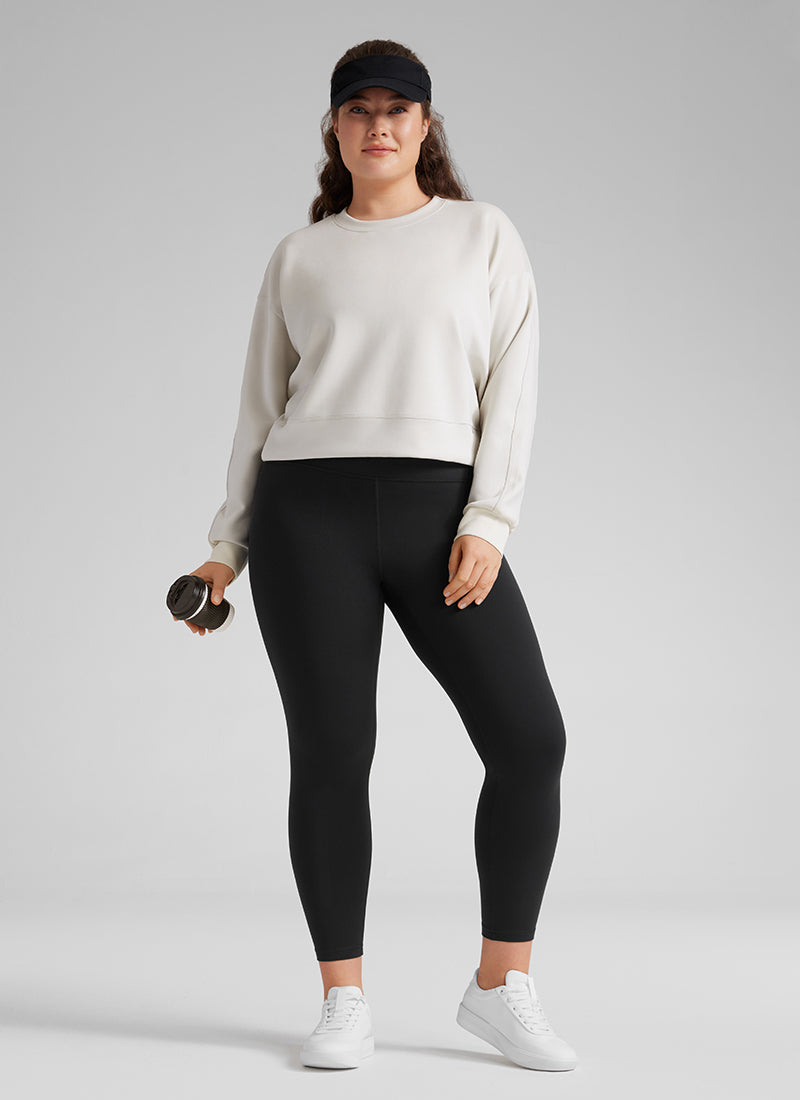 CRZ YOGA Quần legging yoga nữ cạp cao dành cho người có vóc dáng đầy đặn, kiểu dáng ôm sát ( Butterluxe ), chiều dài 25 inch, màu đen
