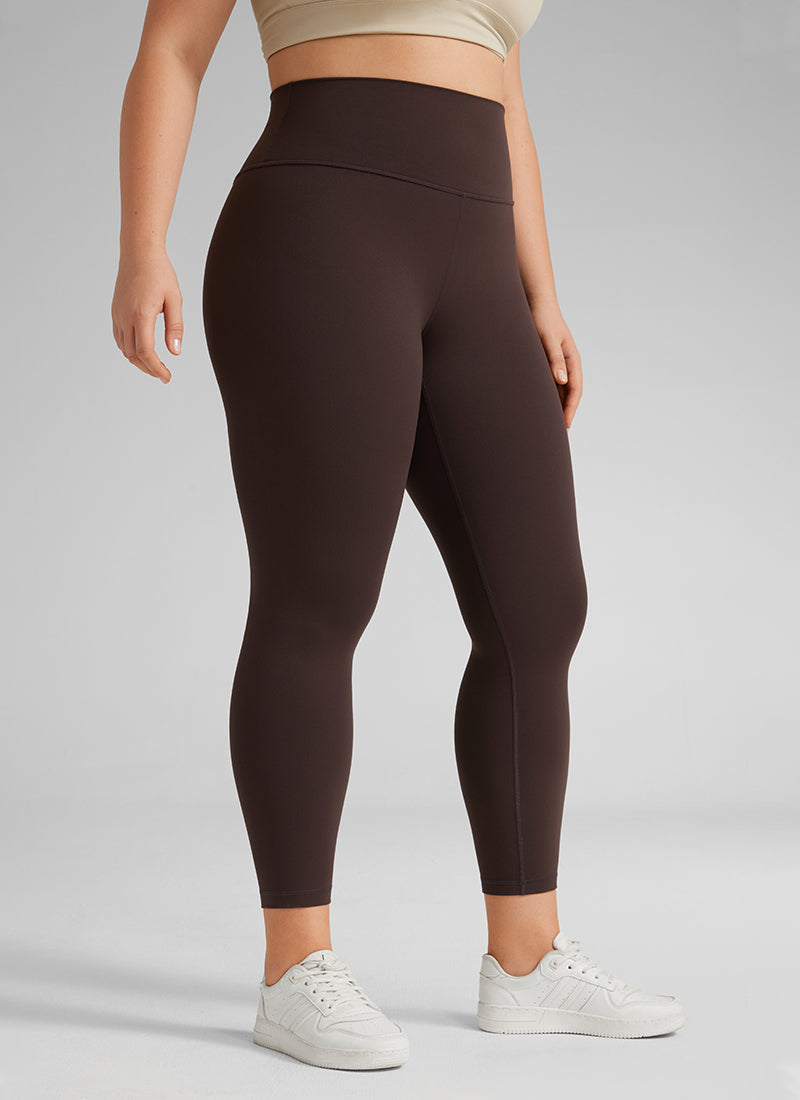 CRZ YOGA Quần legging yoga nữ cạp cao dành cho người có vóc dáng đầy đặn, chất liệu vải co giãn cao cấp ( Butterluxe ), chiều dài 25 inch, màu nâu sô-cô-la nóng
