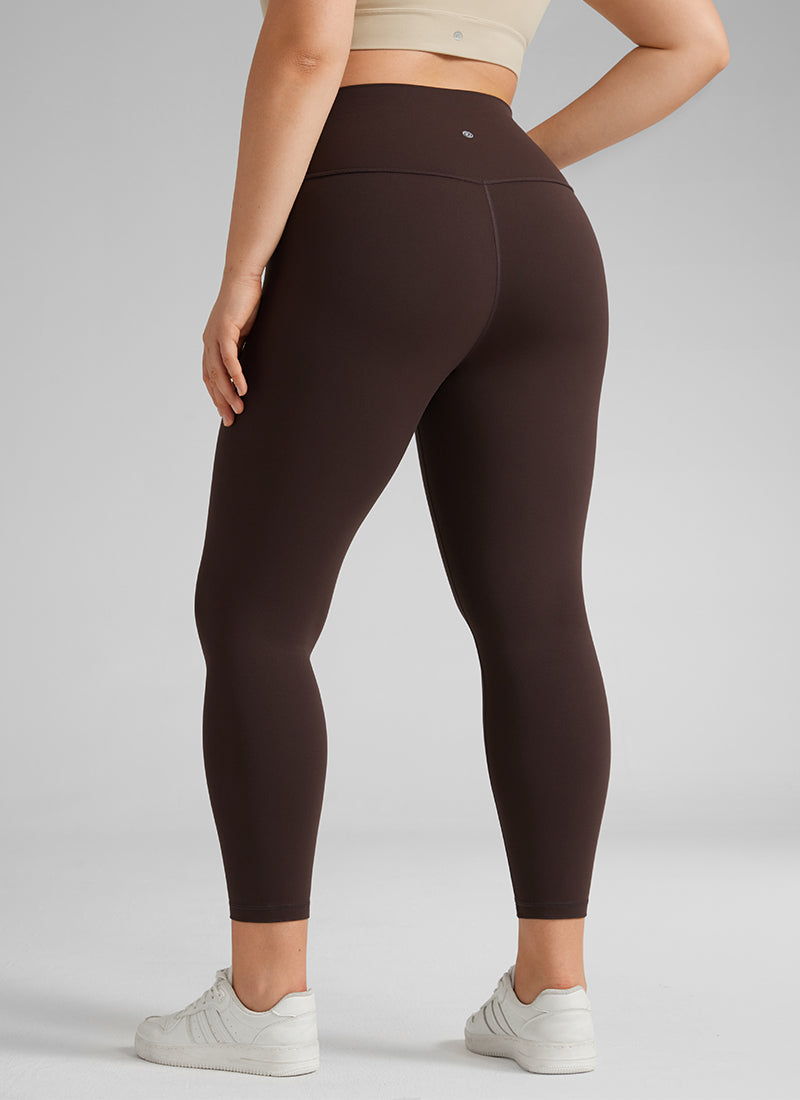 CRZ YOGA Quần legging yoga nữ cạp cao dành cho người có vóc dáng đầy đặn, chất liệu vải co giãn cao cấp ( Butterluxe ), chiều dài 25 inch, màu nâu sô-cô-la nóng