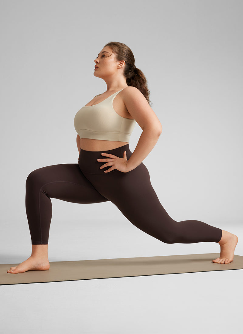 CRZ YOGA Quần legging yoga nữ cạp cao dành cho người có vóc dáng đầy đặn, chất liệu vải co giãn cao cấp ( Butterluxe ), chiều dài 25 inch, màu nâu sô-cô-la nóng