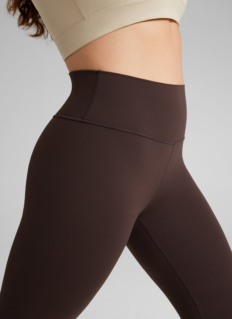 CRZ YOGA Quần legging yoga nữ cạp cao dành cho người có vóc dáng đầy đặn, chất liệu vải co giãn cao cấp ( Butterluxe ), chiều dài 25 inch, màu nâu sô-cô-la nóng