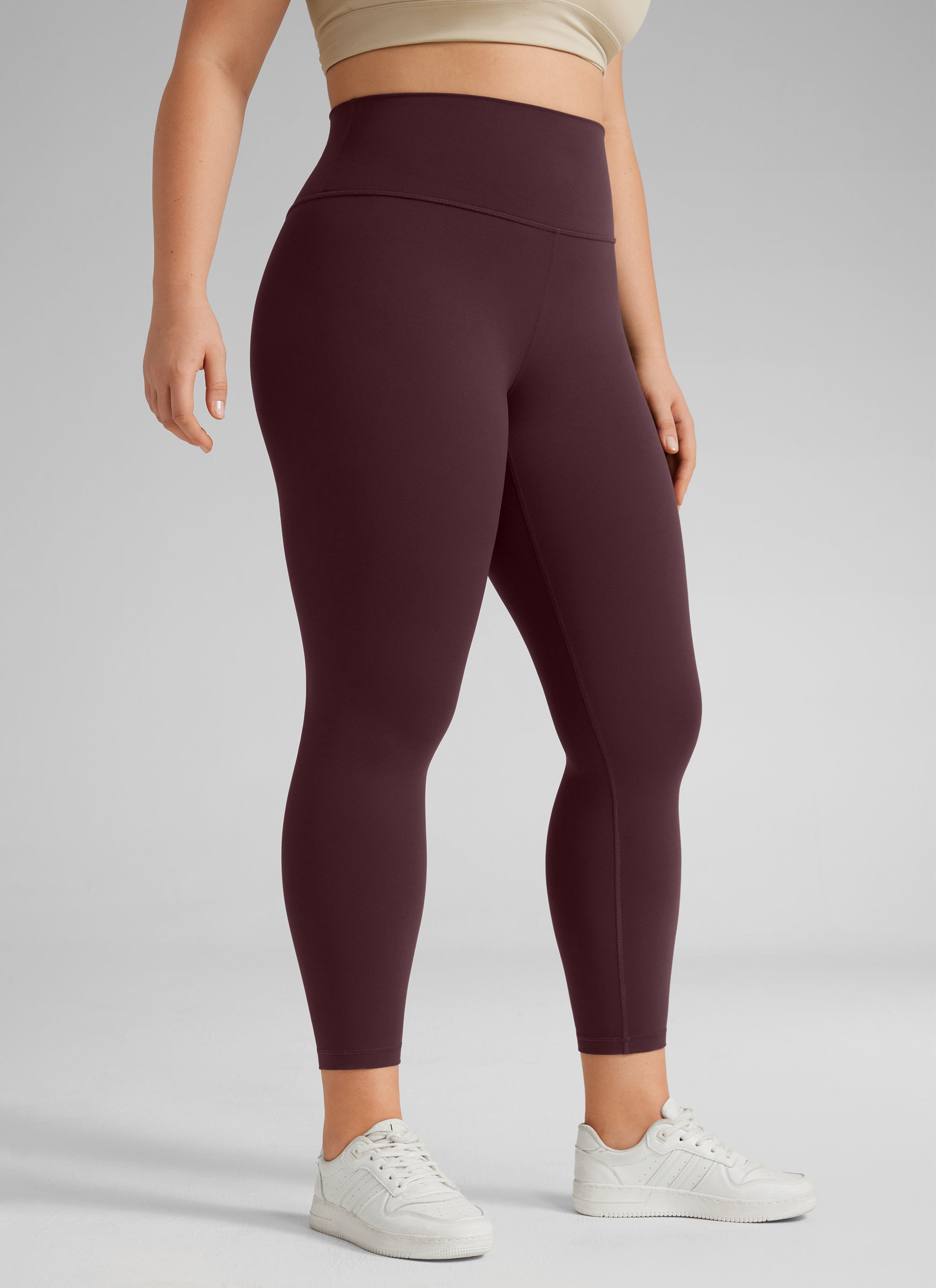 CRZ YOGA Quần legging yoga nữ cạp cao dành cho người có vóc dáng đầy đặn, chất liệu vải co giãn cao cấp ( Butterluxe ), chiều dài 25 inch, màu Ripe Plum