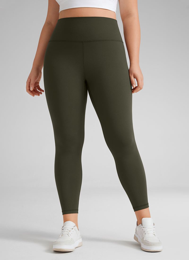 CRZ YOGA Quần legging yoga nữ cạp cao dành cho người có vóc dáng đầy đặn, chất liệu vải co giãn ( Butterluxe ), chiều dài 25 inch, màu xanh ô liu