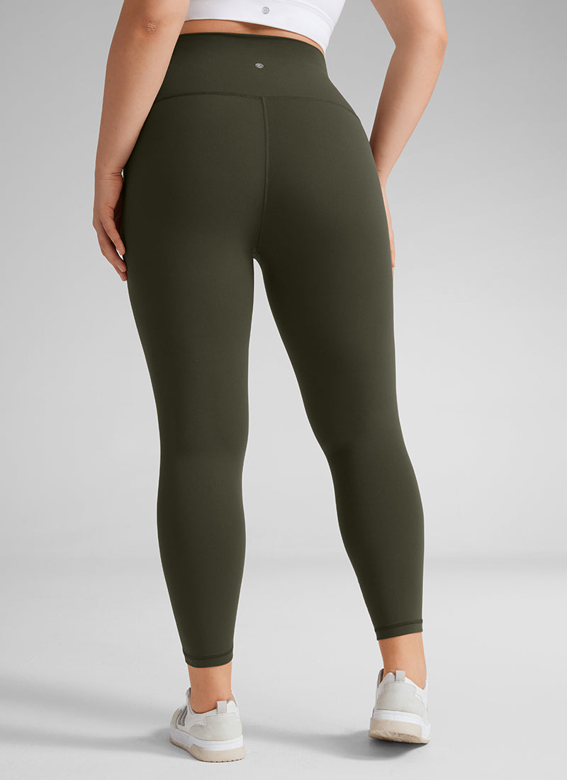 CRZ YOGA Quần legging yoga nữ cạp cao dành cho người có vóc dáng đầy đặn, chất liệu vải co giãn ( Butterluxe ), chiều dài 25 inch, màu xanh ô liu