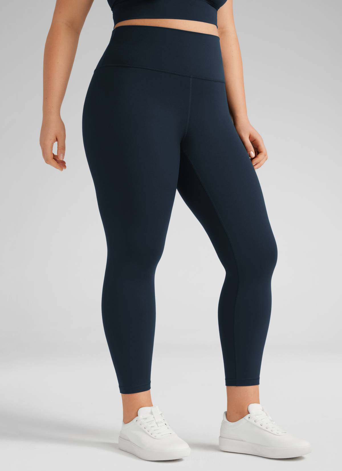 CRZ YOGA Quần legging yoga nữ cạp cao dành cho người có vóc dáng đầy đặn, chất liệu vải dệt kim co giãn ( Butterluxe ), chiều dài 25 inch, màu xanh hải quân đậm