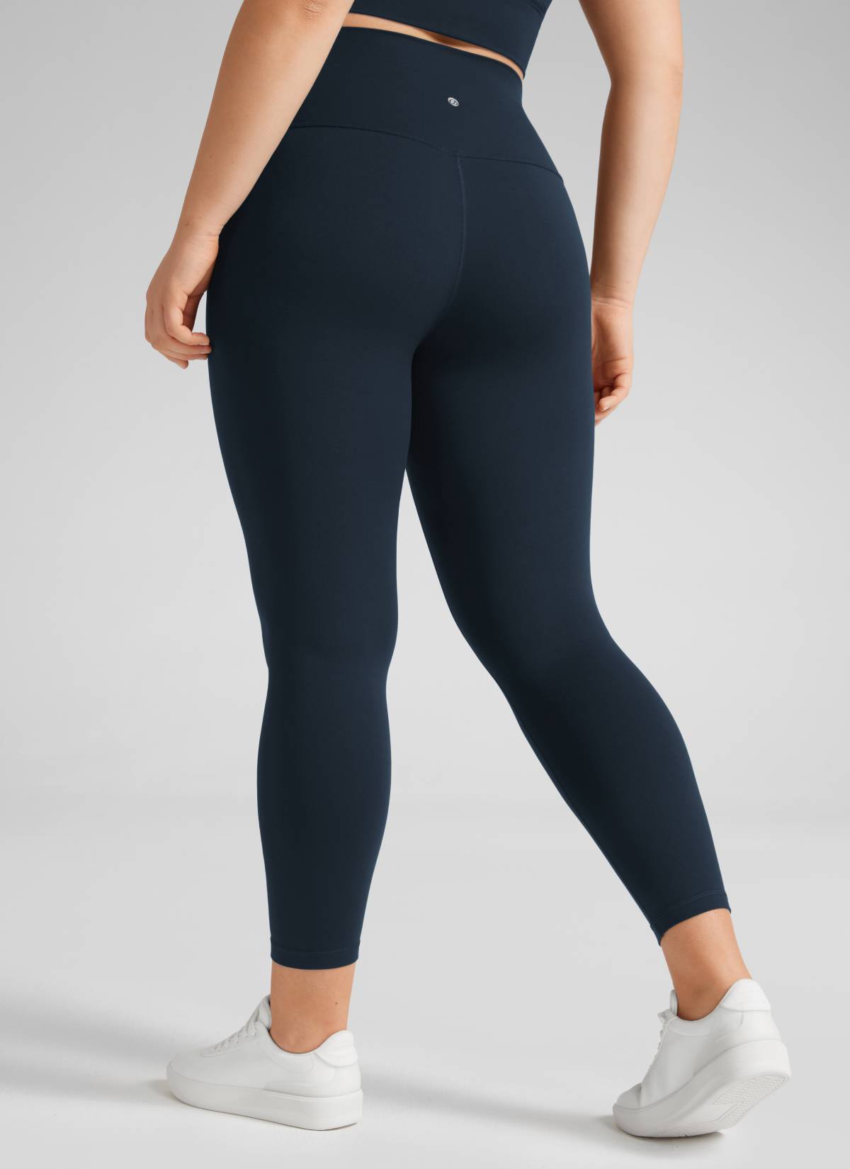 CRZ YOGA Quần legging yoga nữ cạp cao dành cho người có vóc dáng đầy đặn, chất liệu vải dệt kim co giãn ( Butterluxe ), chiều dài 25 inch, màu xanh hải quân đậm