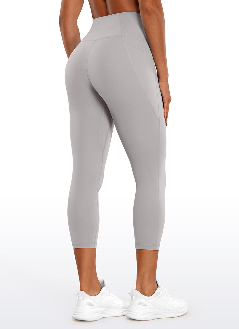 CRZ YOGA Womens Butterluxe High Waist Pockets Capri Leggings 23'' Gull Gray