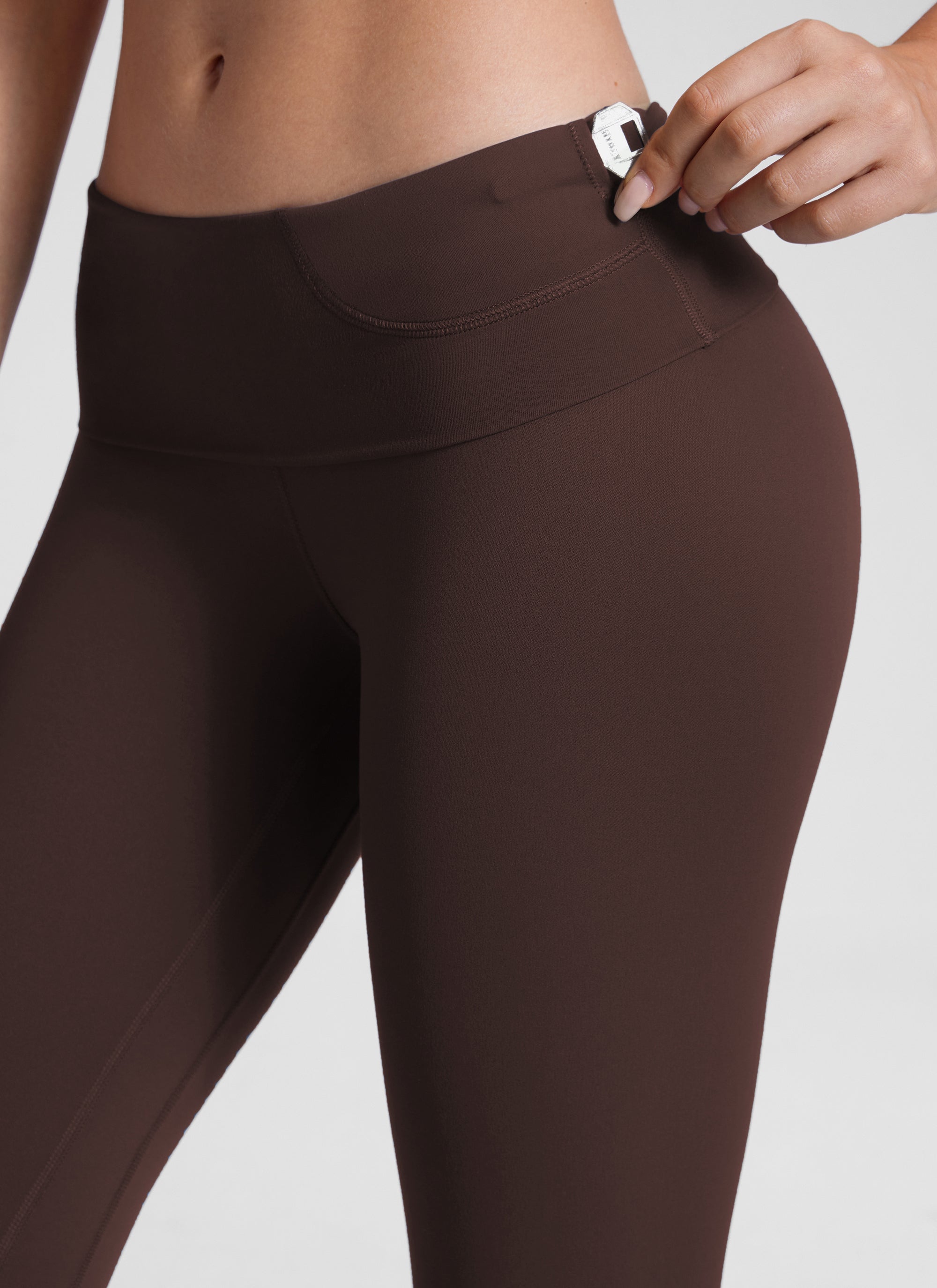 CRZ YOGA Quần legging yoga nữ kiểu Lounge Super High Rise, chất liệu vải " Butterluxe ", chiều dài 25 inch, màu nâu sô-cô-la nóng