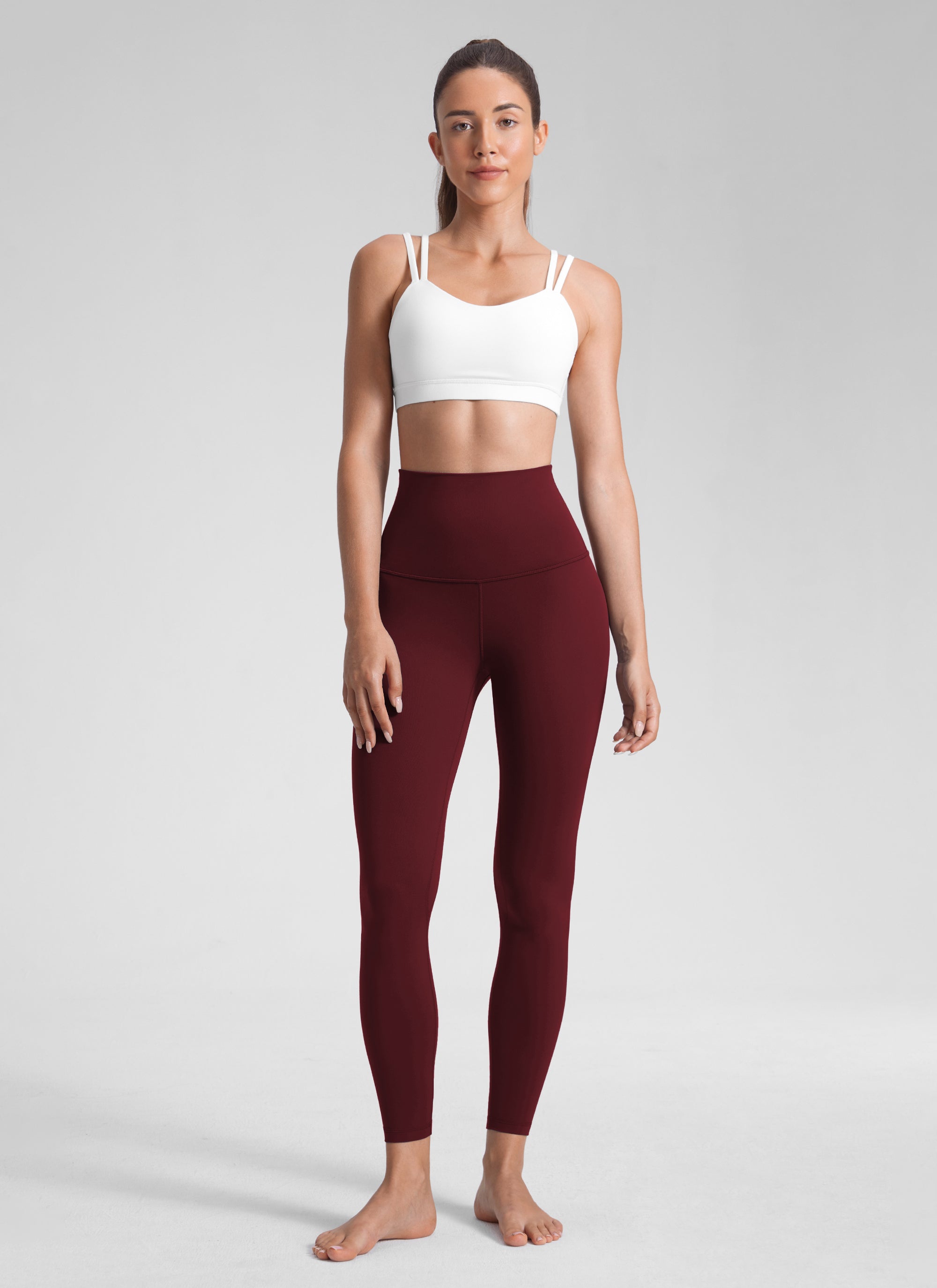 CRZ YOGA Quần legging yoga nữ kiểu Lounge Super High Rise, chất liệu vải " Butterluxe ", chiều dài 25 inch, màu Đỏ Merlot