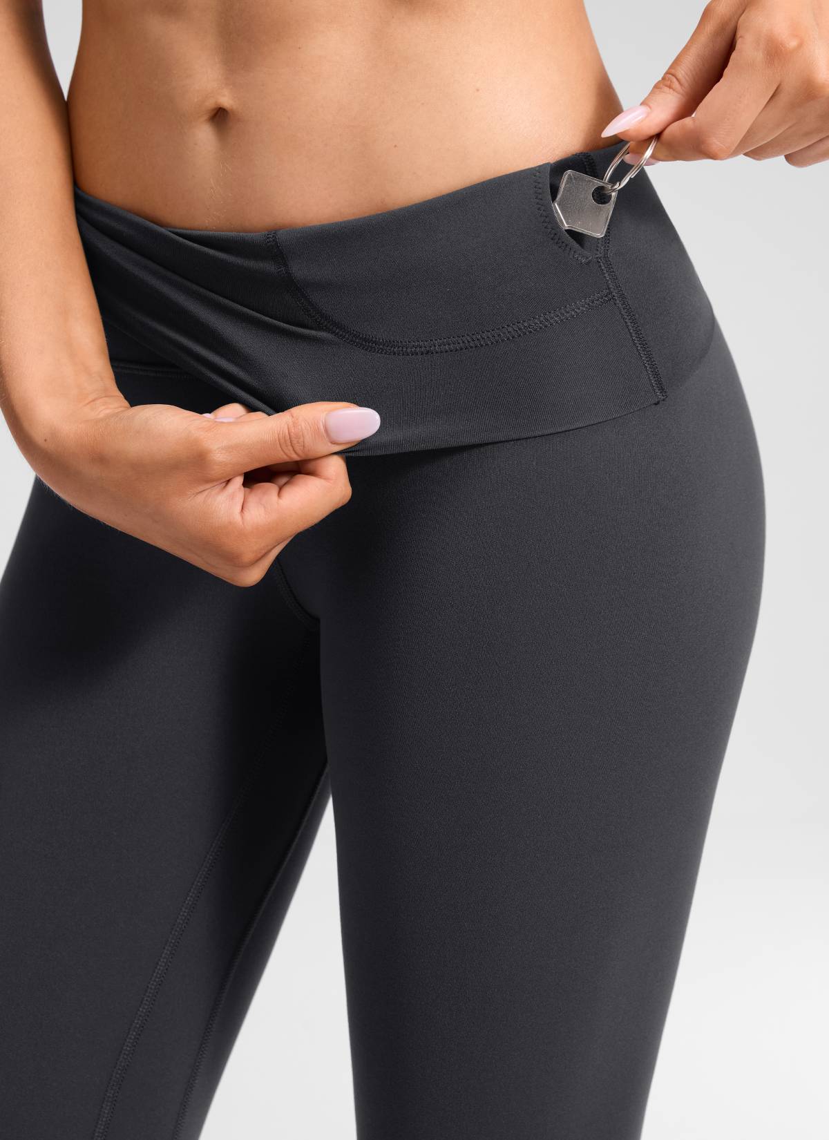 CRZ YOGA Quần legging yoga nữ kiểu Lounge Super High Rise, chất liệu vải " Butterluxe ", chiều dài 25 inch, màu xám huyền bí