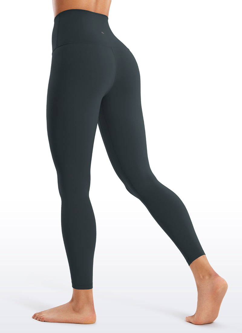 CRZ YOGA Quần legging yoga nữ kiểu Lounge Super High Rise, chất liệu vải dệt kim co giãn ( Butterluxe ), chiều dài 25 inch, màu xanh lá đậm