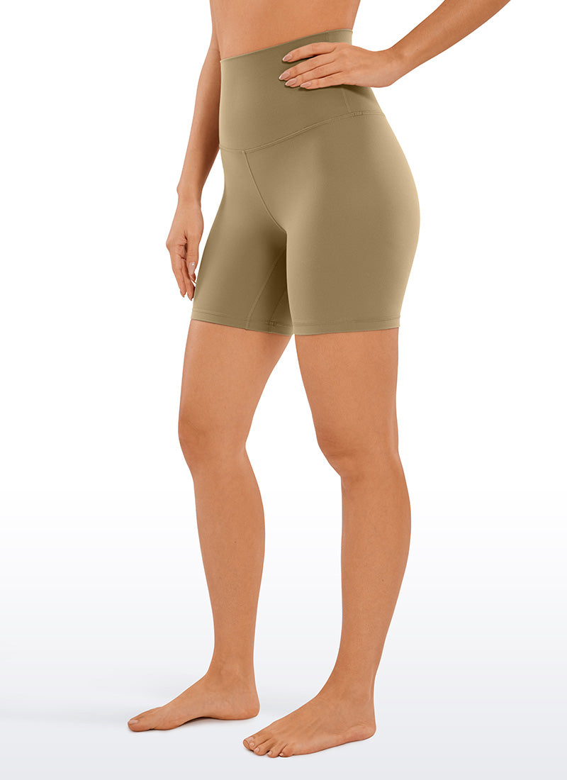 CRZ YOGA Quần short yoga nữ cạp siêu cao kiểu " Butterluxe " 6'' màu nâu Soul