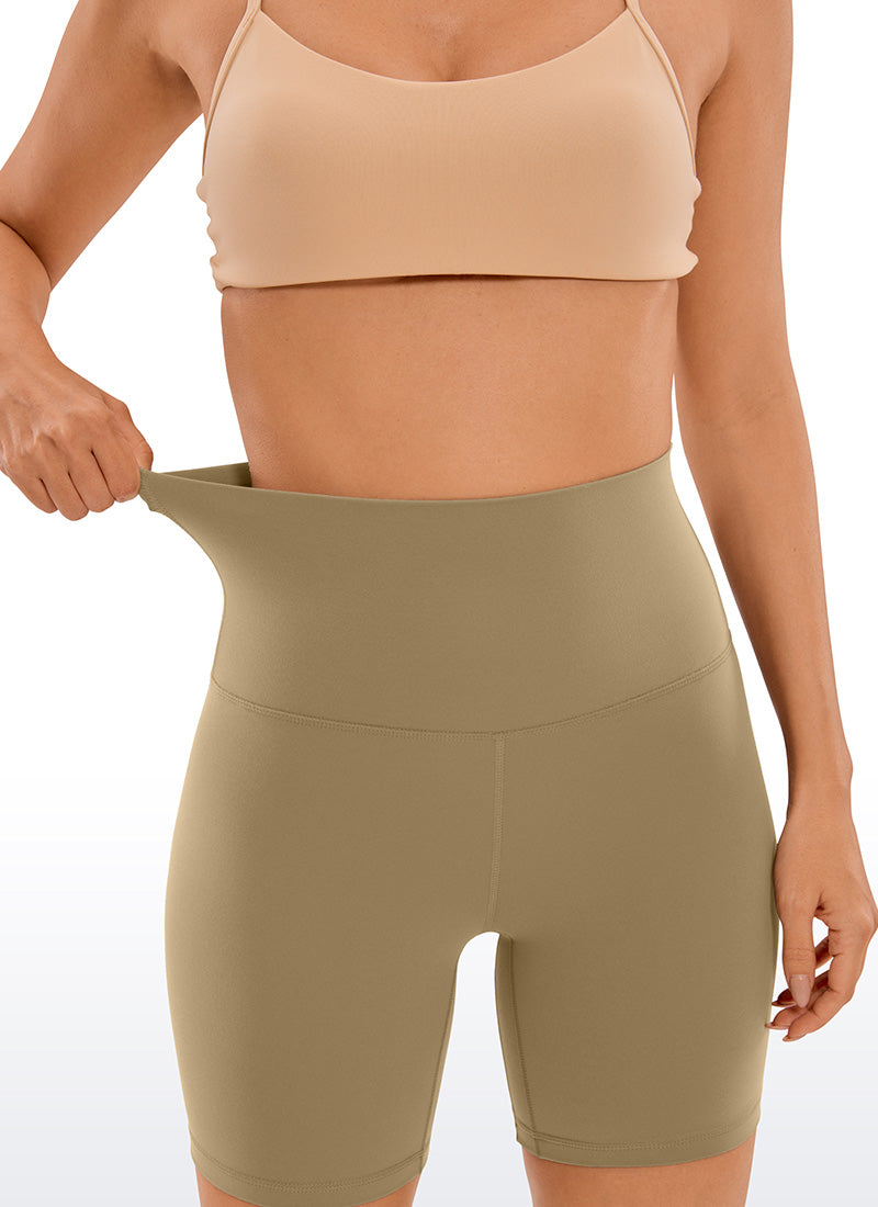 CRZ YOGA Quần short yoga nữ cạp siêu cao kiểu " Butterluxe " 6'' màu nâu Soul