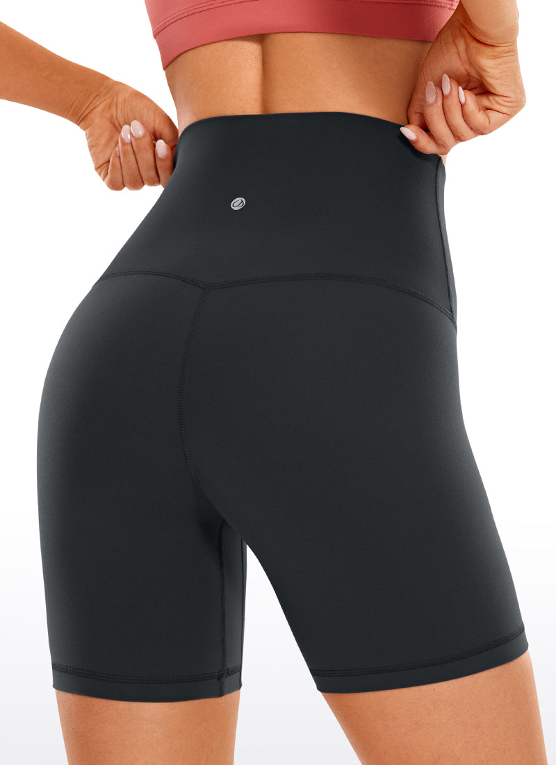 CRZ YOGA Quần short yoga nữ cạp siêu cao kiểu " Butterluxe " 6'' Melanite