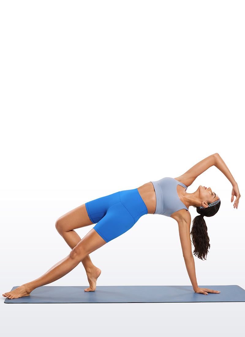 CRZ YOGA Quần short yoga nữ cạp siêu cao kiểu " Butterluxe " 6'' màu xanh lấp lánh