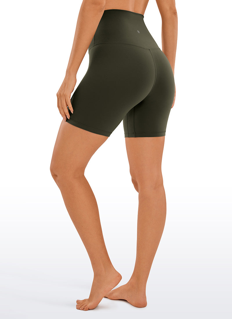 CRZ YOGA Quần short yoga nữ cạp siêu cao kiểu " Butterluxe " 6'' màu xanh ô liu