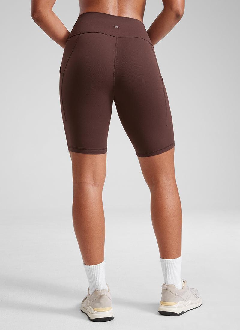 CRZ YOGA Quần short yoga nữ cạp cao kiểu biker, có túi kiểu “ Butterluxe ”, dài 8 inch, màu taupe