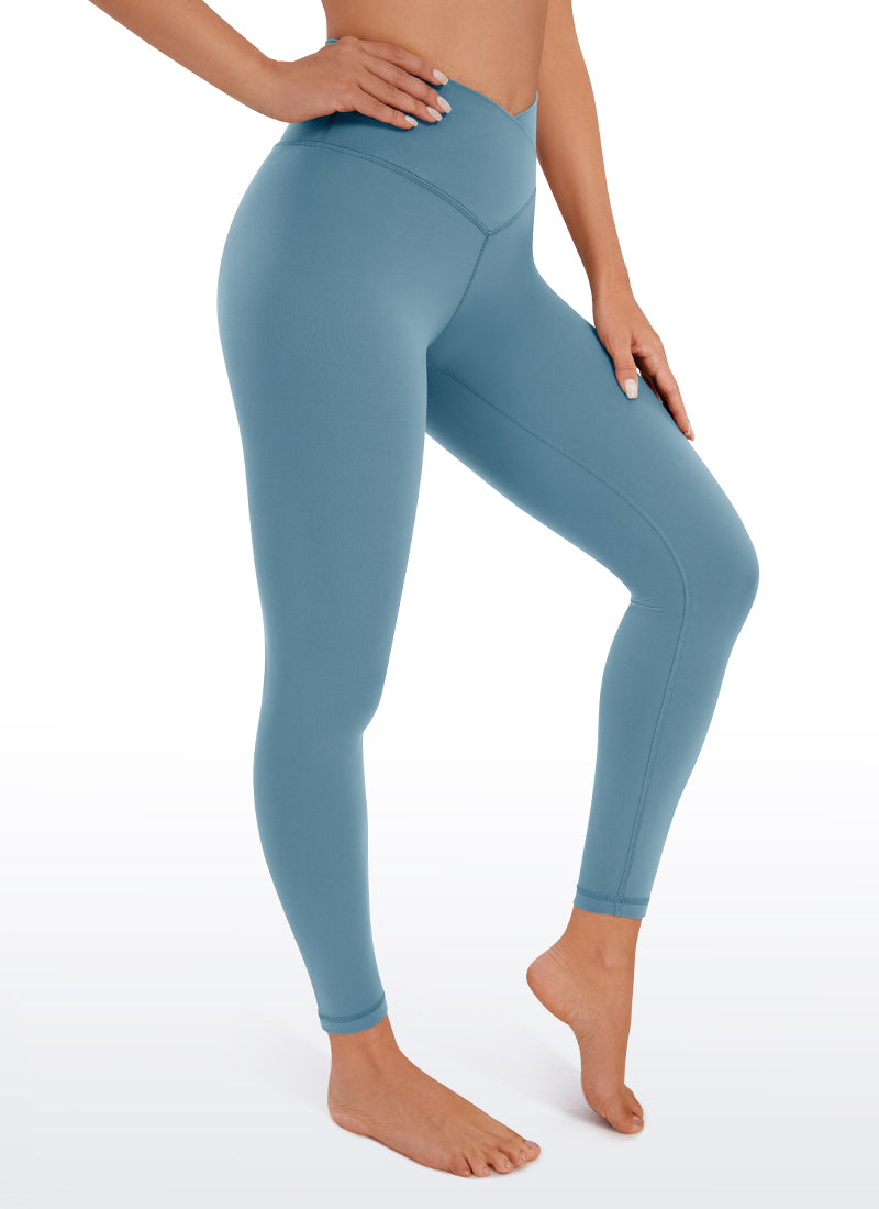 CRZ YOGA Quần legging yoga nữ cạp cao kiểu " Butterluxe " 25'' với đường viền eo hình chữ V màu Blue Ashes