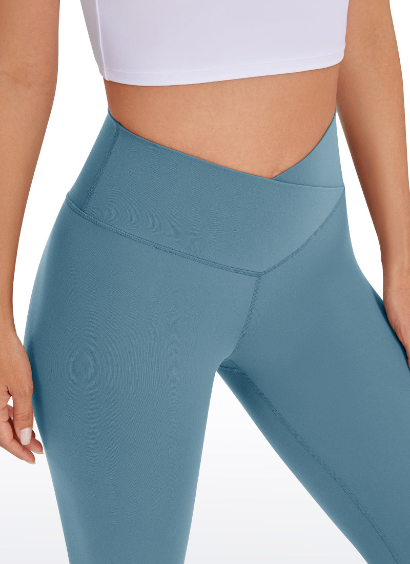 CRZ YOGA Quần legging yoga nữ cạp cao kiểu " Butterluxe " 25'' với đường viền eo hình chữ V màu Blue Ashes