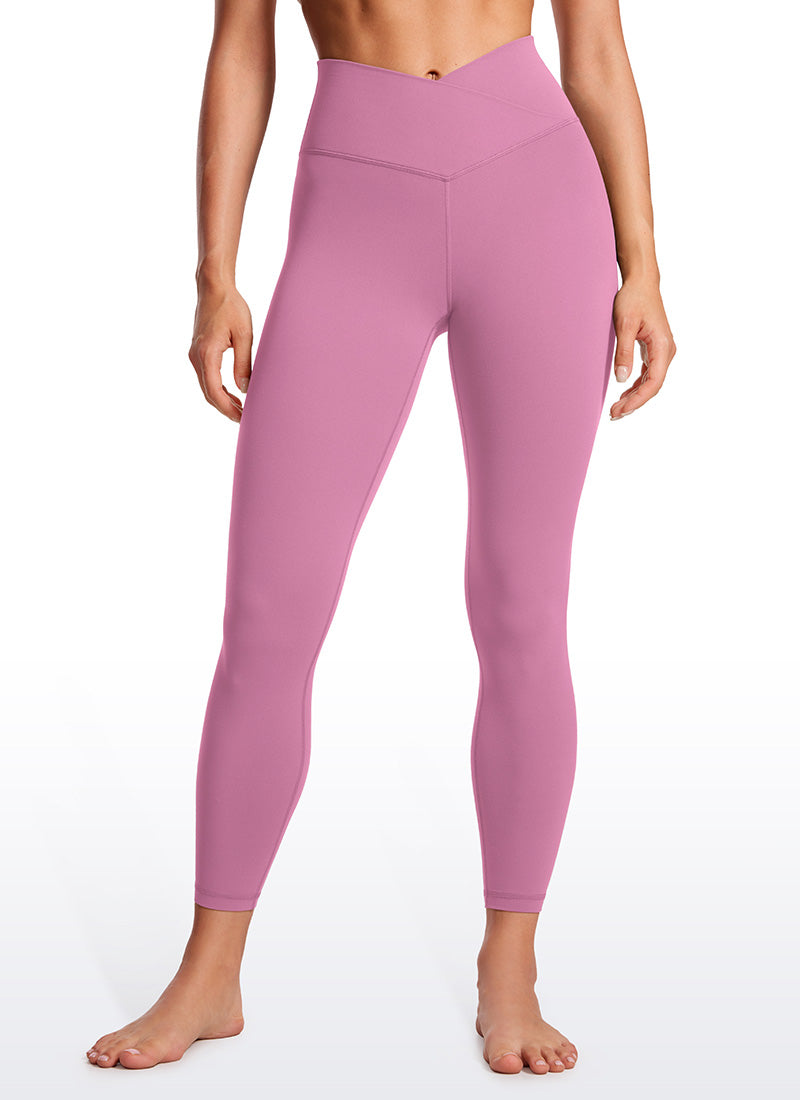 CRZ YOGA - Quần legging yoga nữ cạp cao kiểu " Butterluxe " dài 25 inch, thiết kế thắt lưng chữ V chéo, màu Velvet Dust
