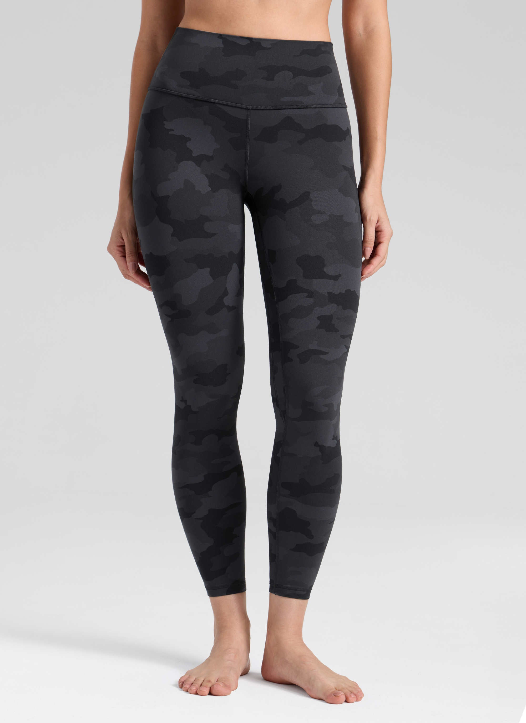 CRZ YOGA Women's Workout High Rise Butterlift Yoga Leggings 25'' Dark Grey Camouflage 2
