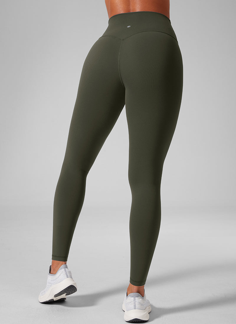 CRZ YOGA Quần legging yoga dành cho nữ, cạp cao, kiểu " Butterlift ", cỡ 28 inch, màu xanh ô liu