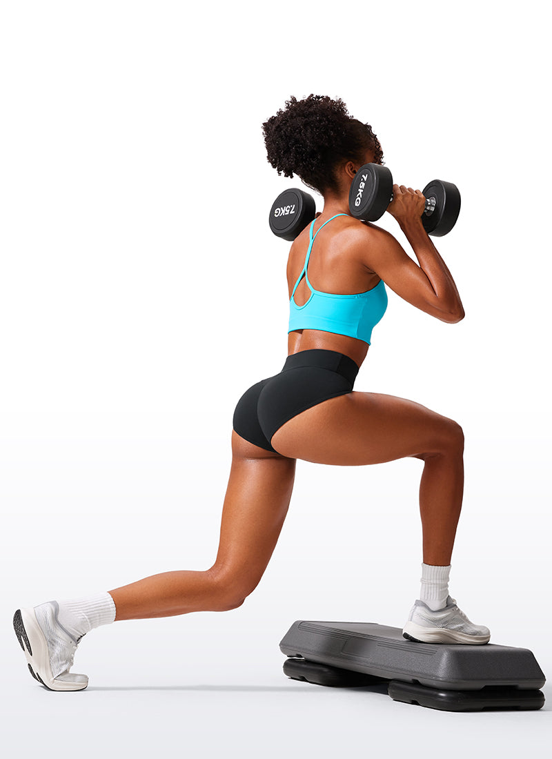 CRZ YOGA Quần short tập luyện nâng mông kiểu " Butterlift " dành cho nữ, màu đen