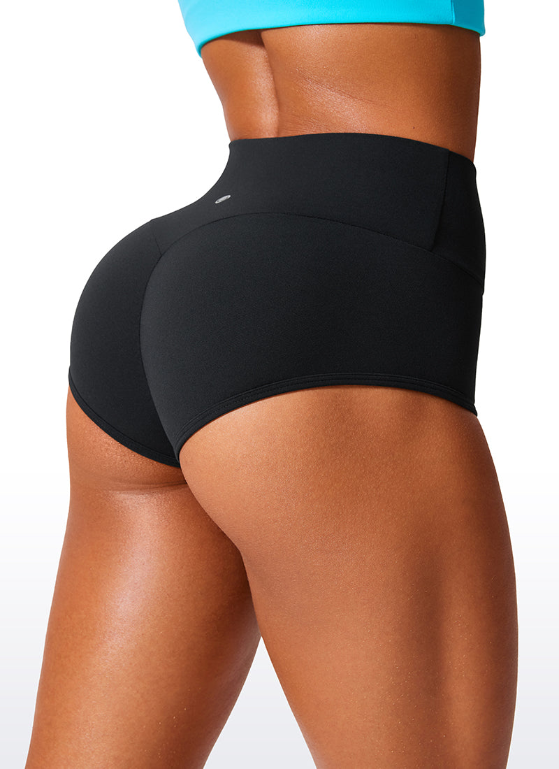 CRZ YOGA Quần short tập luyện nâng mông kiểu " Butterlift " dành cho nữ, màu đen
