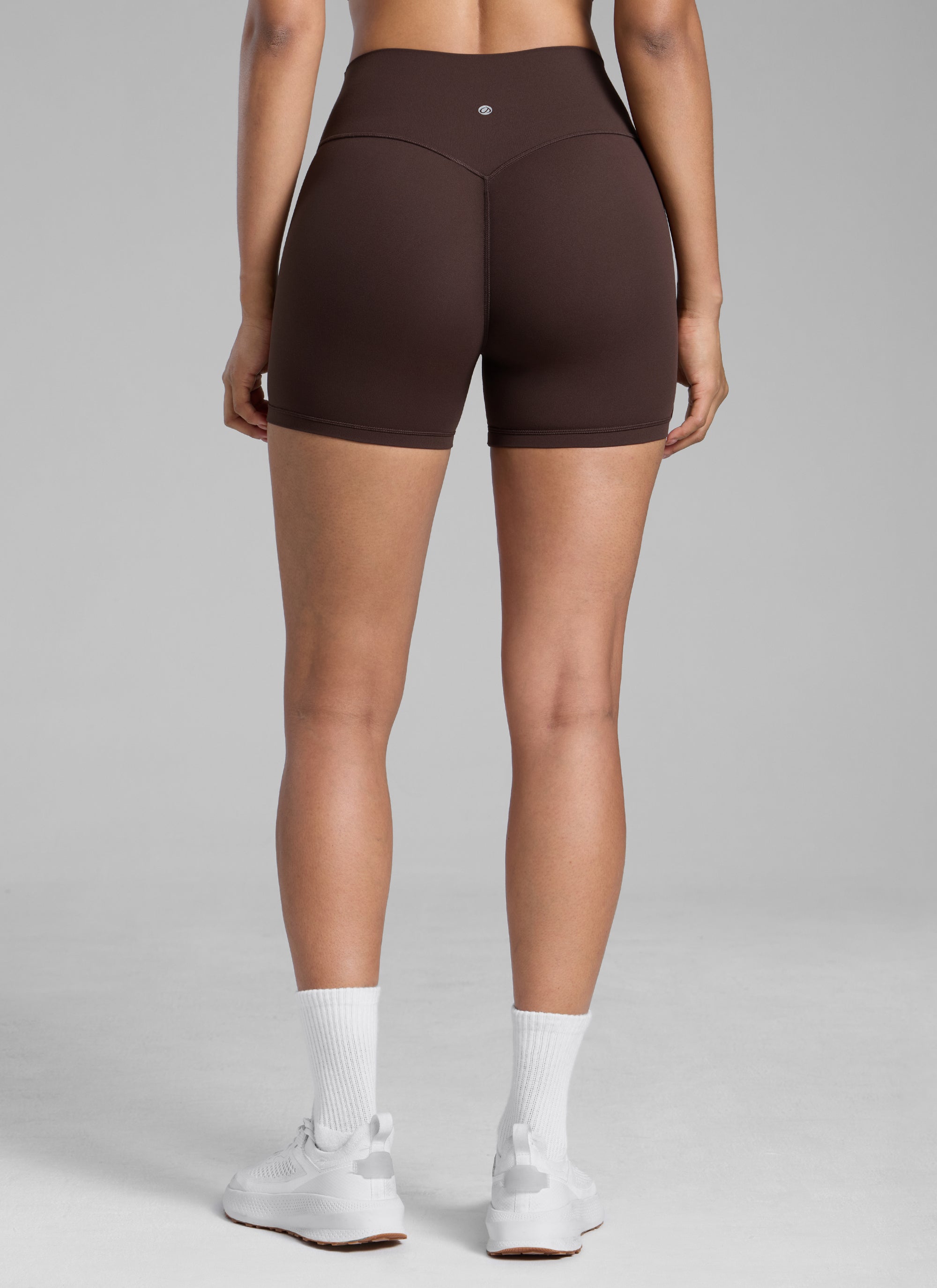 CRZ YOGA Womens Butterlift Scrunch Butt Atheletic Workout Biker Shorts Hot Fudge Brown