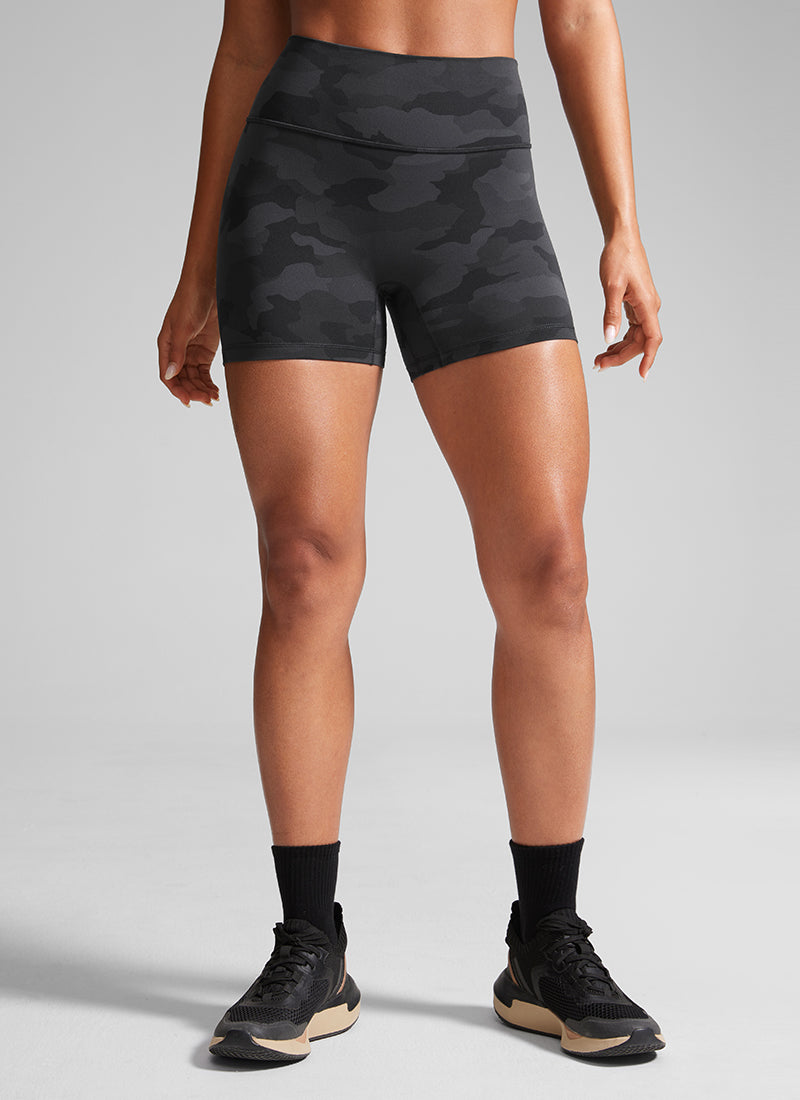 CRZ YOGA Womens Butterlift Scrunch Butt Atheletic Workout Biker Shorts Dark Grey Camouflage 2