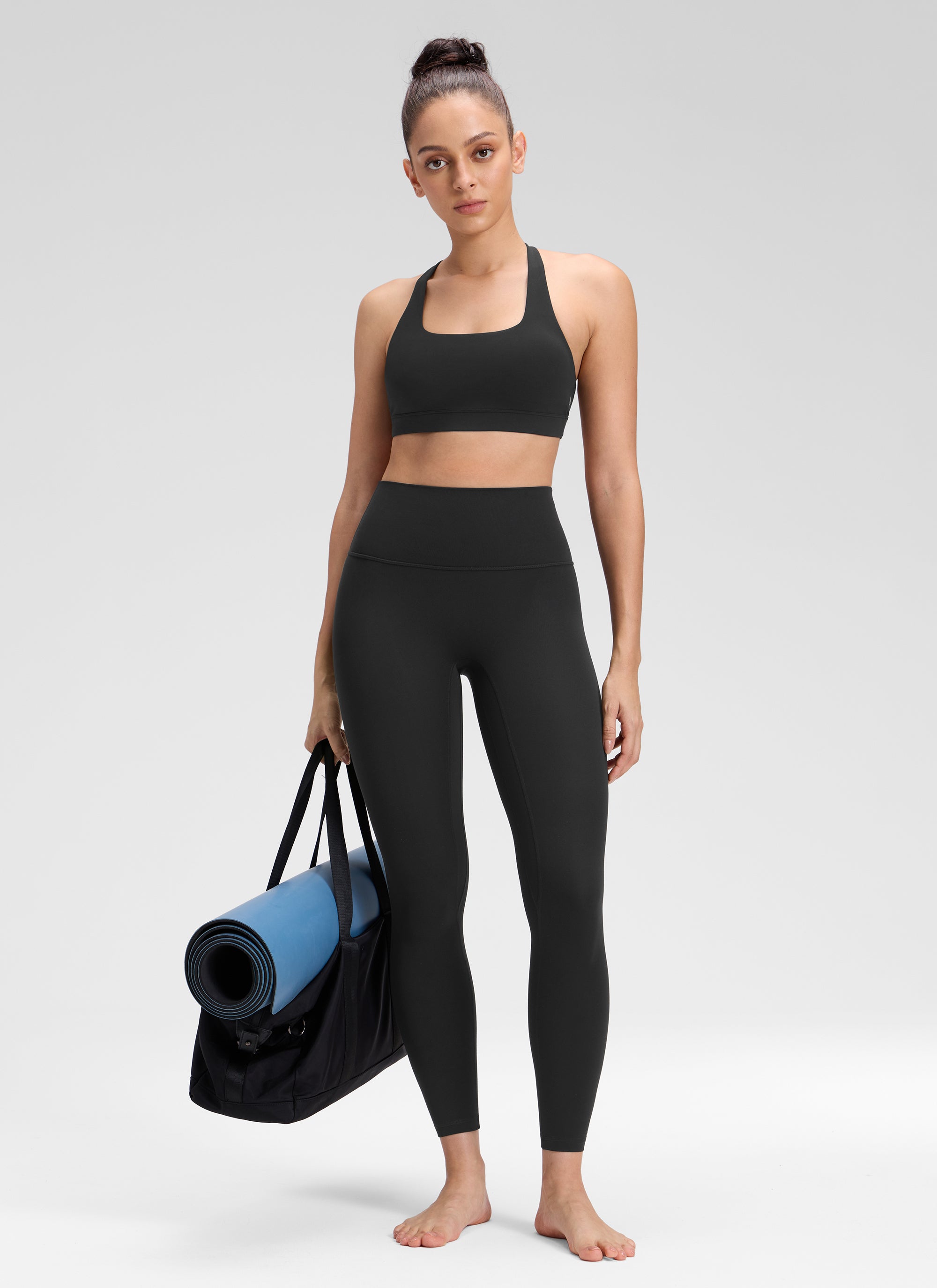 CRZ YOGA Quần legging yoga cao cạp dành cho nữ, kiểu " Butterluxe ", không đường may phía trước, dài 25 inch, màu đen