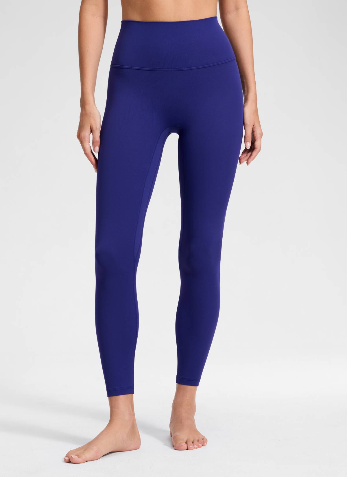 CRZ YOGA Quần legging yoga nữ cạp cao không đường may phía trước, kiểu " Butterluxe ", chiều dài 25 inch, màu xanh Larkspur