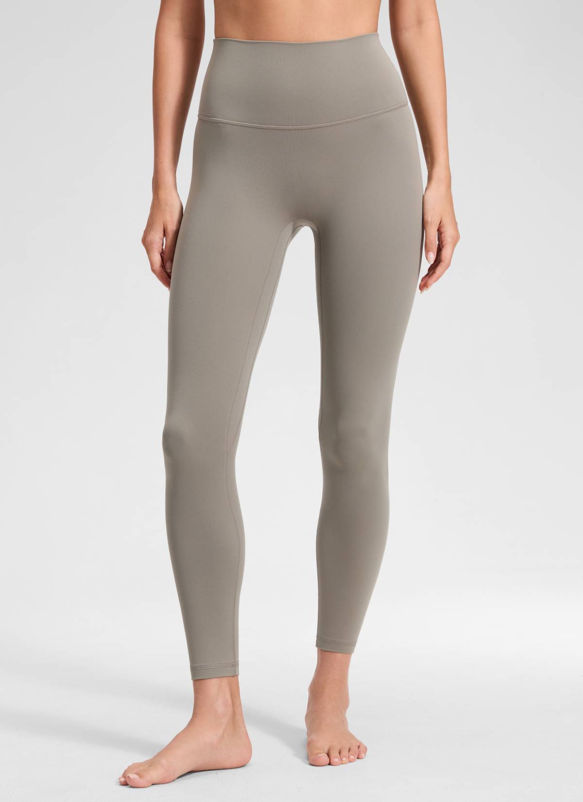 Butterluxe CRZ YOGA Quần legging yoga cao cạp dành cho nữ, không đường may phía trước, kiểu dáng ôm sát, chiều dài 25 inch, màu xám tro ấm