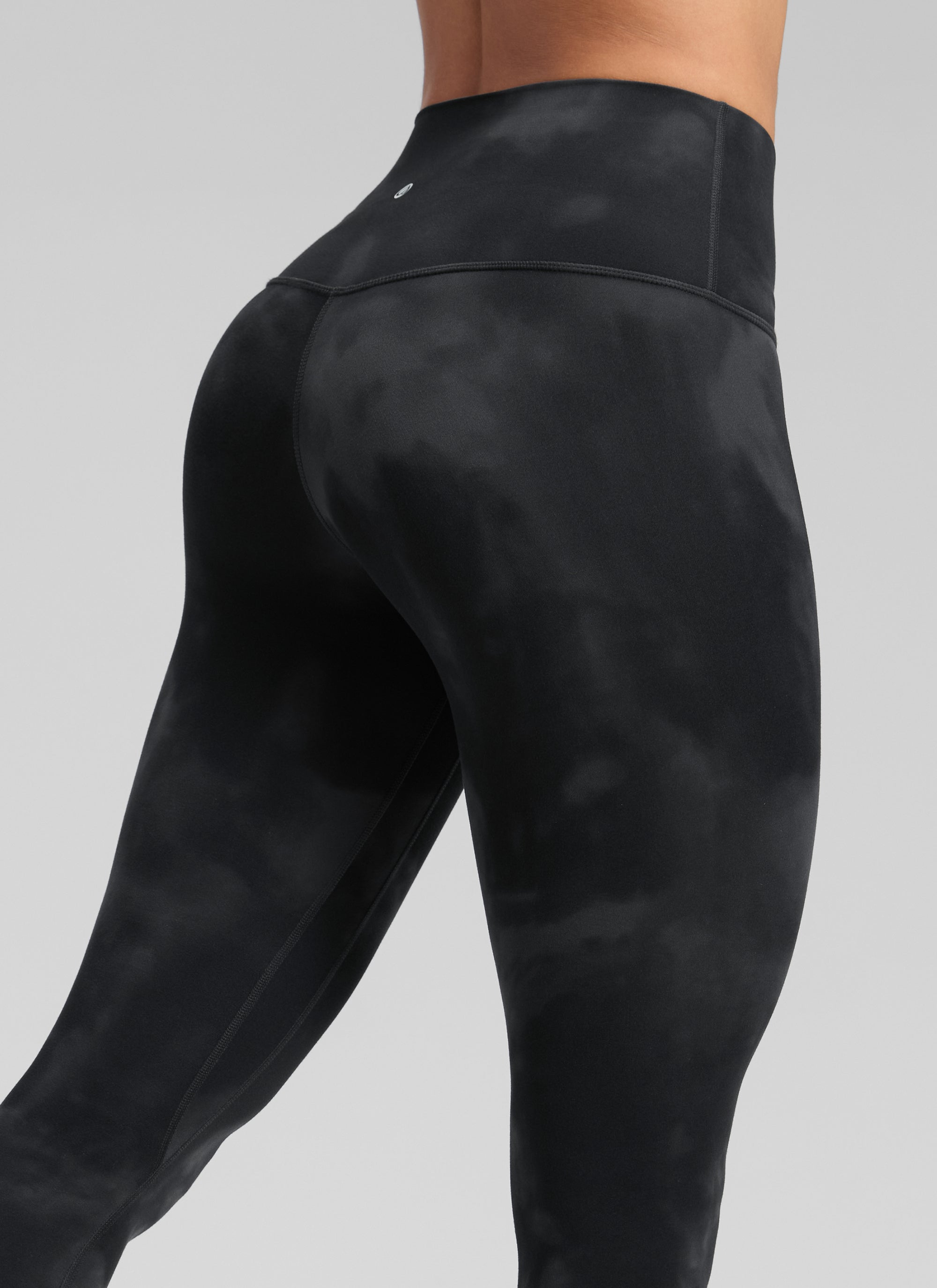 CRZ YOGA Quần legging yoga cạp cao dành cho nữ " Butterluxe " không đường may phía trước, dài 25 inch, màu đen in hoa kiểu tie-dye