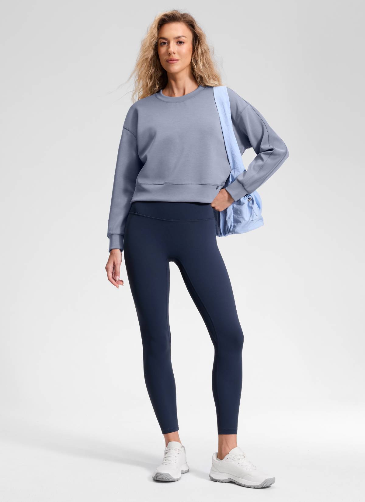 CRZ YOGA Quần legging yoga cạp cao dành cho nữ, không đường may phía trước, kiểu " Butterluxe ", chiều dài 25 inch, màu Club Blue
