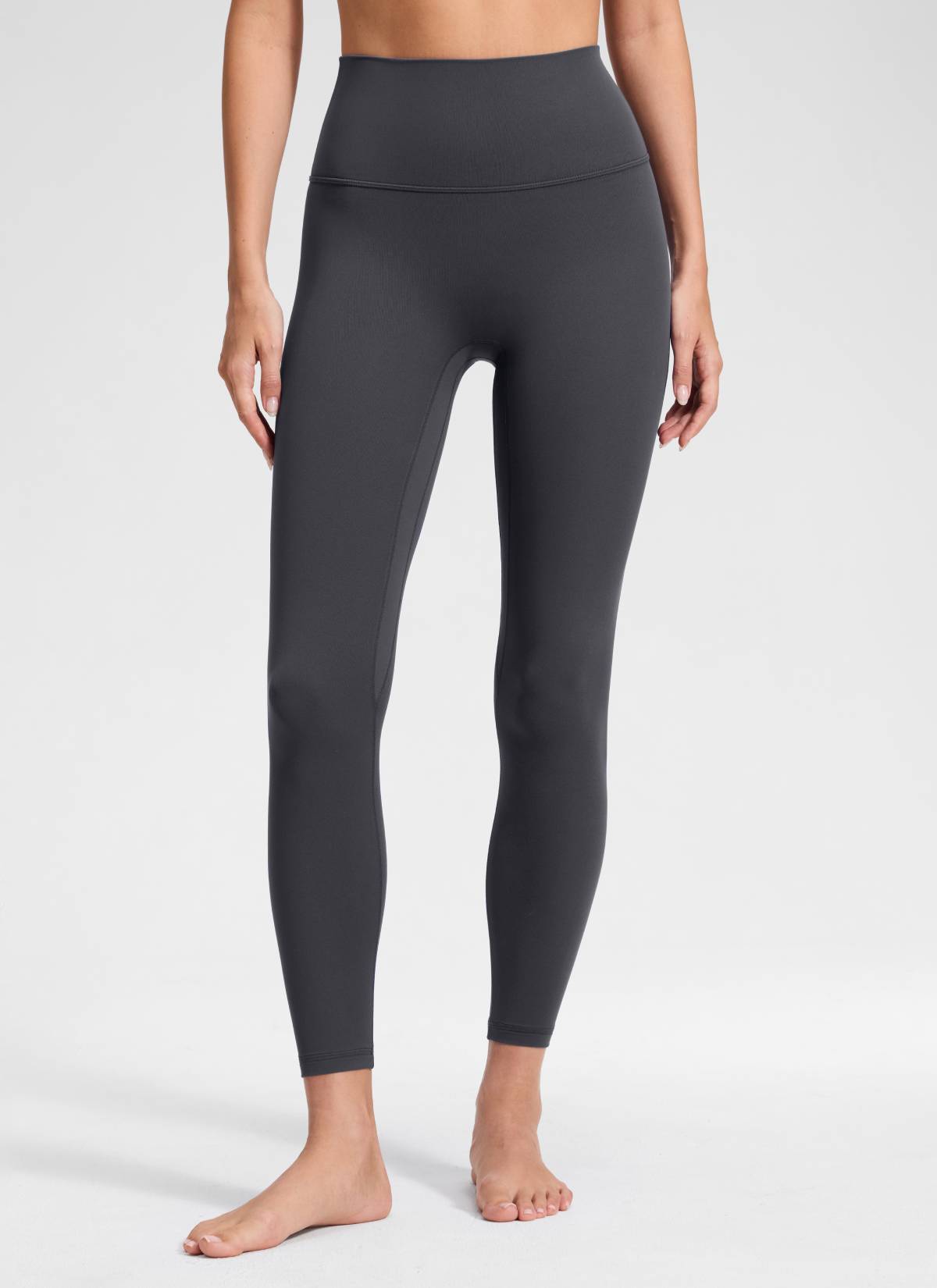 CRZ YOGA Quần legging yoga cao cạp dành cho nữ, không đường may phía trước, kiểu " Butterluxe ", chiều dài 25 inch, màu xám graphite