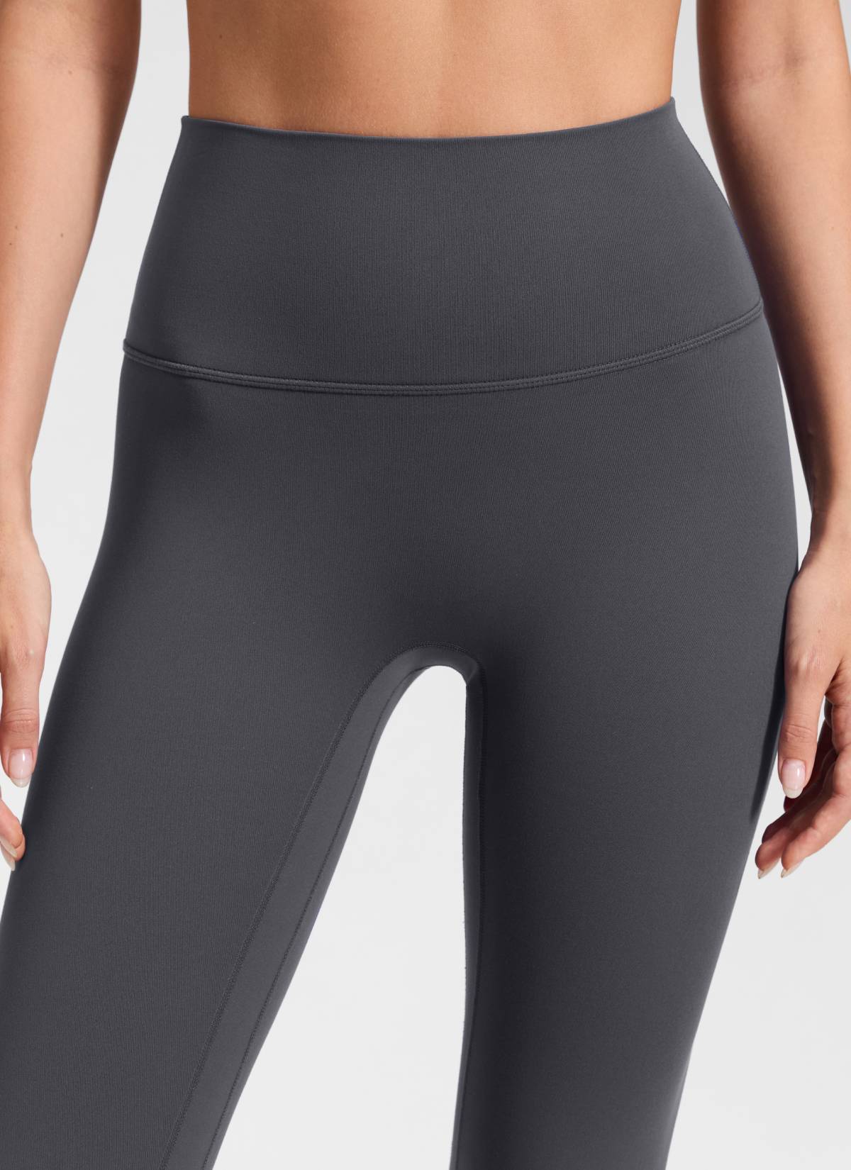 CRZ YOGA Quần legging yoga cao cạp dành cho nữ, không đường may phía trước, kiểu " Butterluxe ", chiều dài 25 inch, màu xám graphite