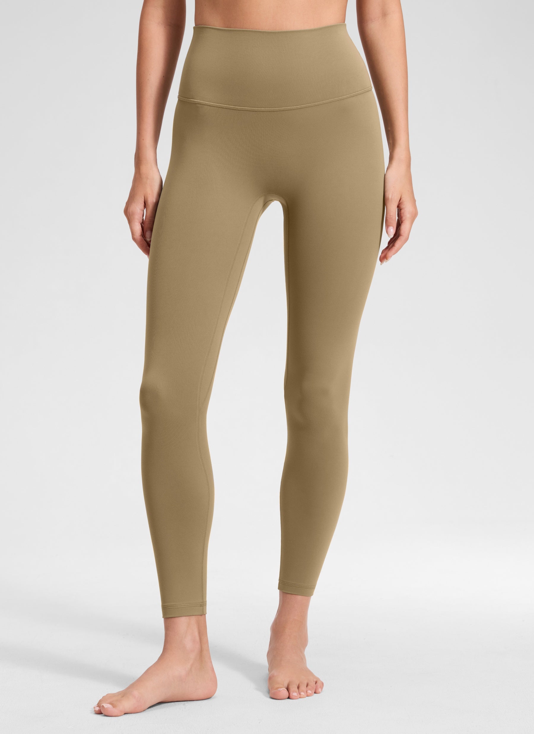 CRZ YOGA Quần legging yoga cao cạp dành cho nữ, không đường may phía trước, kiểu " Butterluxe ", chiều dài 25 inch, màu Soul Brown